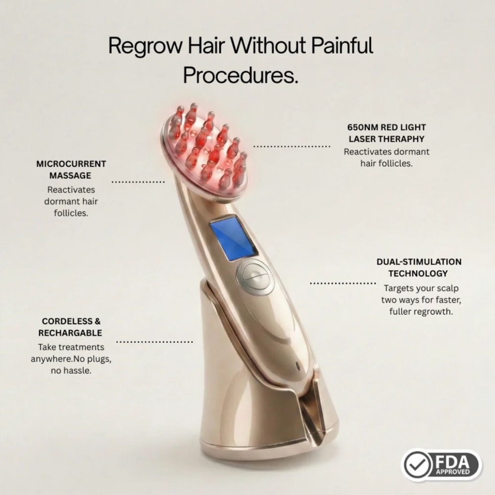 Creation of Beauty Ruby Hair Growth Brush LIKE NEW